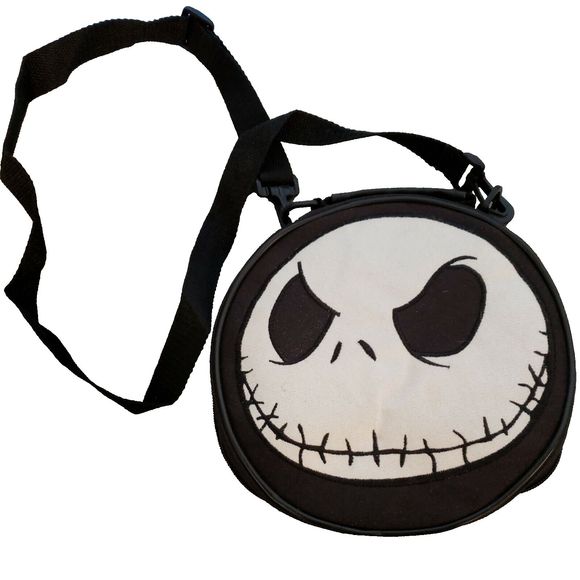 DISNEY NIGHTMARE BEFORE CHRISTMAS JACK SKELLINGTON EMBROIDERED PIN TRADING BAG - Picture 2 of 6